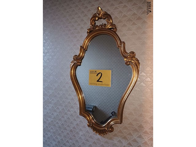 Lot 2 - kuifspiegel in vergulde lijst - afbeelding 1 van  3