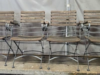 Lot 2 - opvouwbare tuinstoelen, houten zitting met metalen frame 4 s