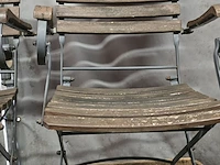Lot 2 - opvouwbare tuinstoelen, houten zitting met metalen frame 4 s - afbeelding 2 van  5