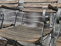 Lot 2 - opvouwbare tuinstoelen, houten zitting met metalen frame 4 s - afbeelding 3 van  5