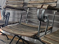 Lot 2 - opvouwbare tuinstoelen, houten zitting met metalen frame 4 s - afbeelding 4 van  5