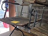 Lot 2 - opvouwbare tuinstoelen, houten zitting met metalen frame 4 s - afbeelding 5 van  5