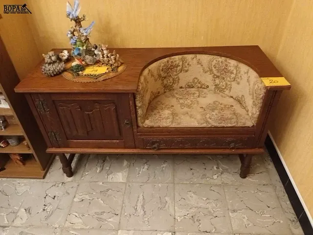 Lot 20 - antiek telefoonbankje - afbeelding 1 van  4