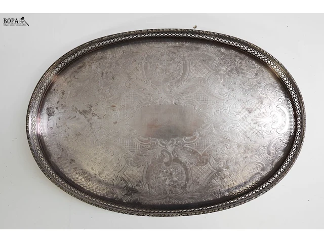 Lot 201 - silverplated koperen dienblad - afbeelding 5 van  5
