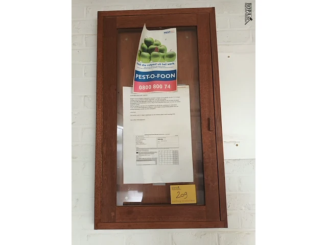 Lot 209 - vitrine kastje - afbeelding 1 van  3