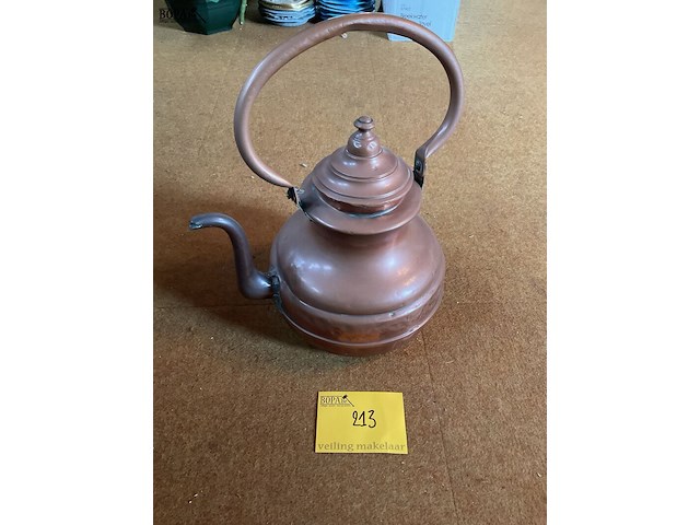 Lot 213 - roodkoperen waterketel - afbeelding 2 van  4