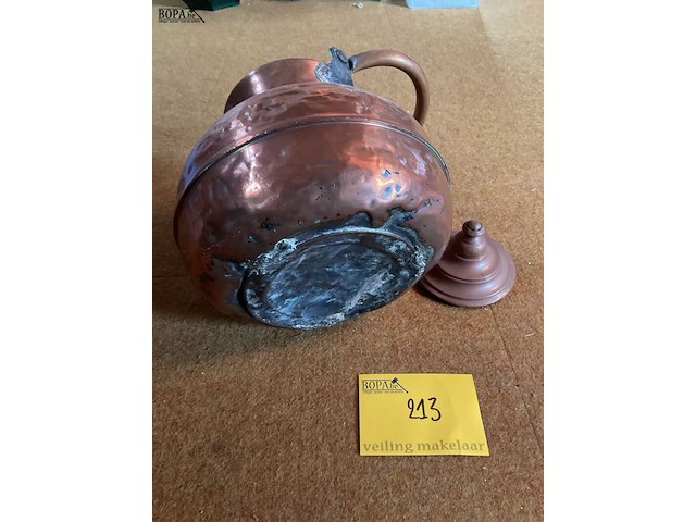 Lot 213 - roodkoperen waterketel - afbeelding 4 van  4