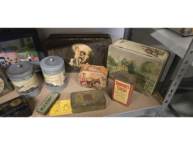 Lot 215 - verschillende decoratieve oud blikken en dozen ong 12 stuks - afbeelding 3 van  3