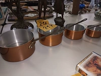 Lot 217 - steelpannen in koper. 4 stuks - afbeelding 2 van  4
