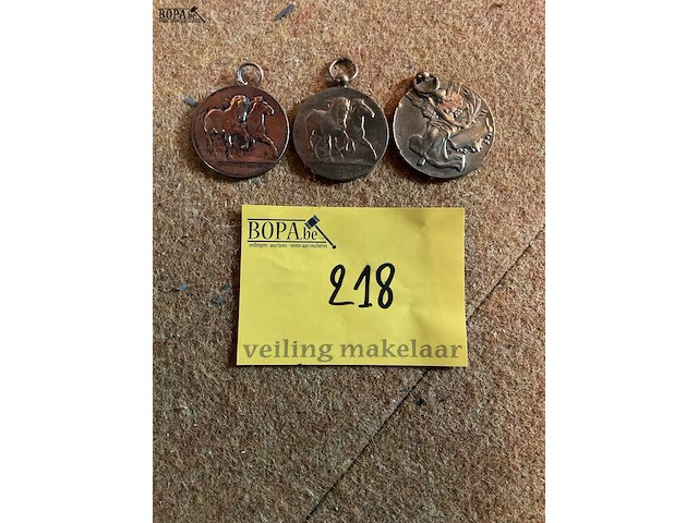 Lot 218 - koperen medailles veekeuringen, 3 stuks - afbeelding 1 van  2