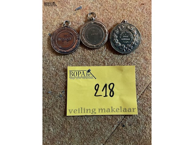 Lot 218 - koperen medailles veekeuringen, 3 stuks - afbeelding 2 van  2