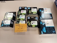 Lot 22 - inktpatronen hp. 9 stuks - afbeelding 1 van  3