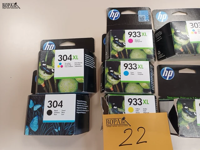 Lot 22 - inktpatronen hp. 9 stuks - afbeelding 2 van  3