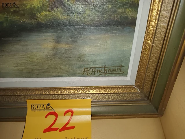 Lot 22 - schilderij hoeve - afbeelding 2 van  3