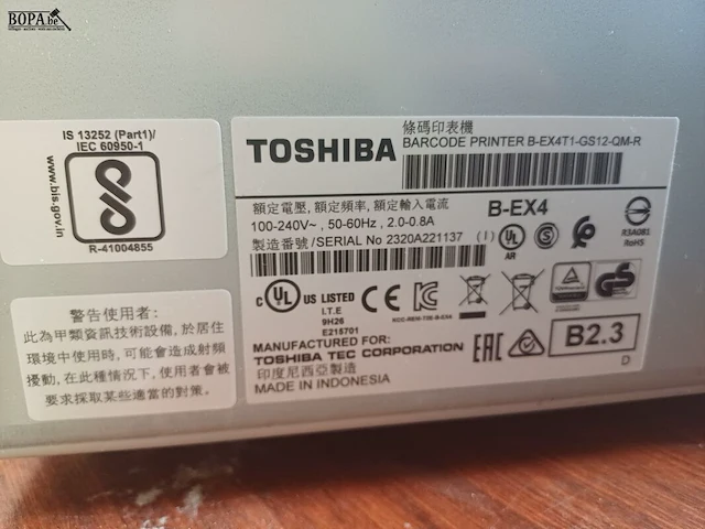 Lot 22 - toshiba barcode labelprinter - afbeelding 5 van  6