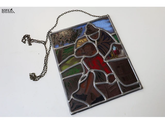 Lot 220 - glas in lood “tandarts” - afbeelding 3 van  3