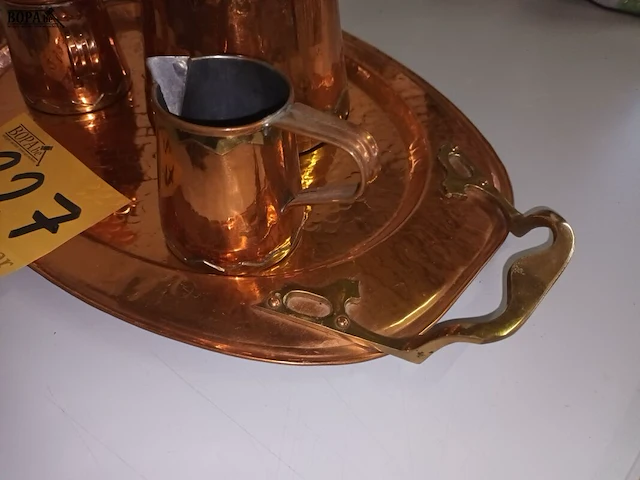 Lot 227 - koffiestel in koper - afbeelding 4 van  6