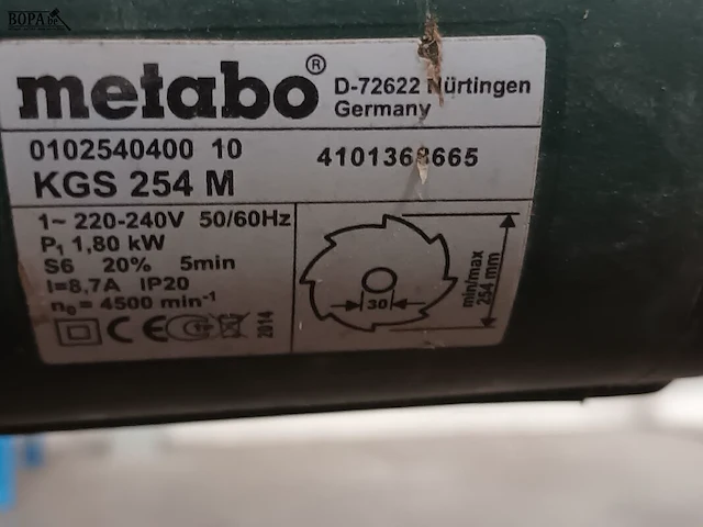 Lot 23 - afkortzaag metabo - afbeelding 4 van  4