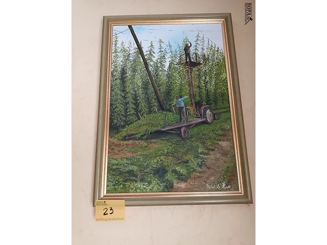 Lot 23 - schilderij hoppe oogst - afbeelding 1 van  3