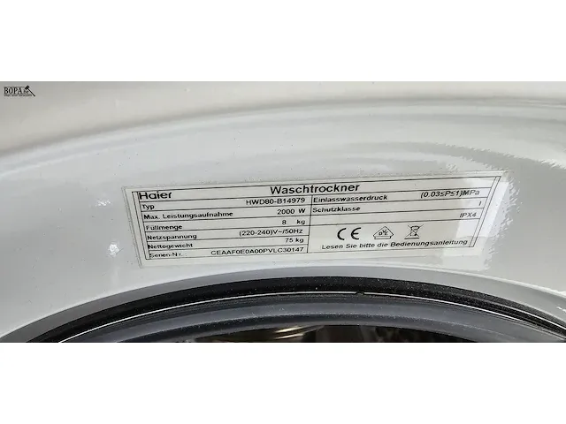 Lot 23 - wasmachine haier - afbeelding 6 van  7