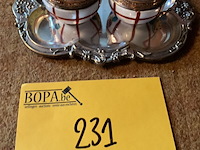 Lot 231 - verzilverd schaaltje met 2 limoges potjes en lepeltjes - afbeelding 2 van  3