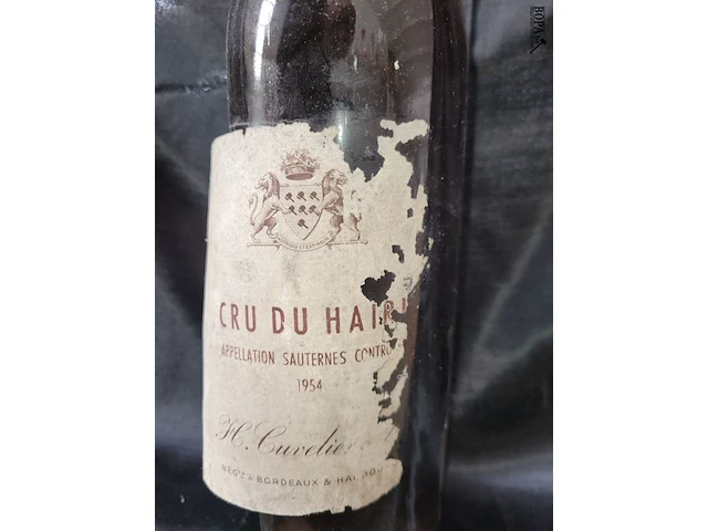 Lot 234 - fles wijn chateau du haire 1954 - afbeelding 2 van  3