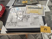 Lot 24 - pentekeningen met certificaat - 2 stuks - afbeelding 1 van  3