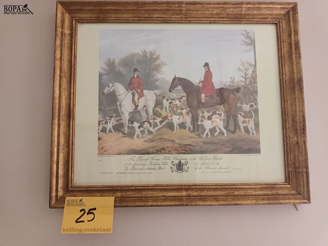 Lot 25 - kader jachttafereel - afbeelding 1 van  3