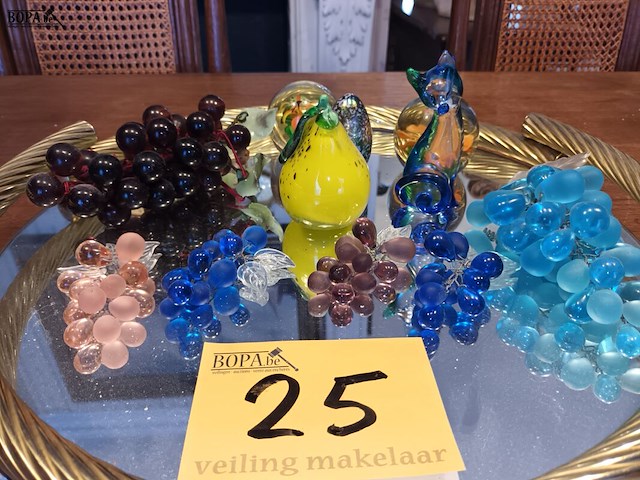 Lot 25 - plateau met decoratie in glas. 12 stuks - afbeelding 2 van  4