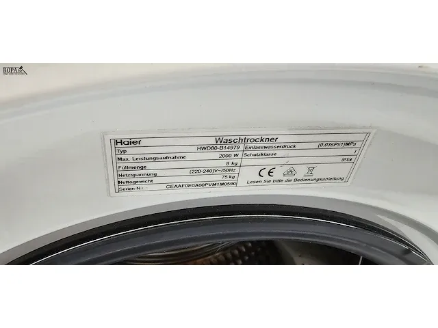 Lot 25 - wasmachine haier - afbeelding 6 van  7