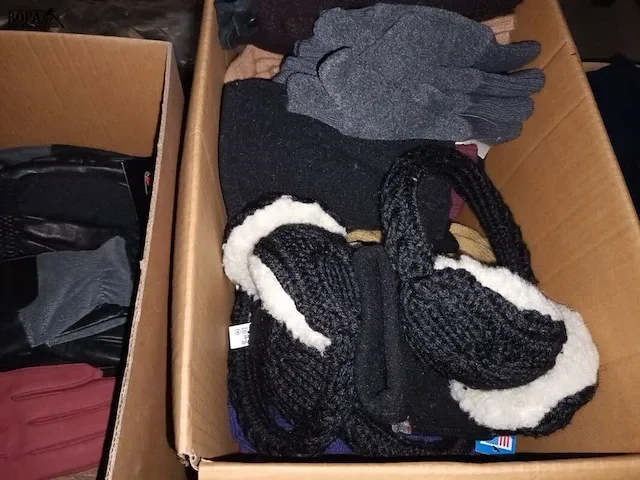 Lot 250 - handschoenen, mutsen en sjaals. 4 dozen - afbeelding 3 van  4