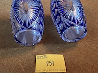 Lot 254 - kristallen vazen kobaltblauw boheems glas - afbeelding 2 van  2