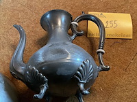 Lot 256 - tinnen koffiekan brussels handgreep hout - afbeelding 3 van  5