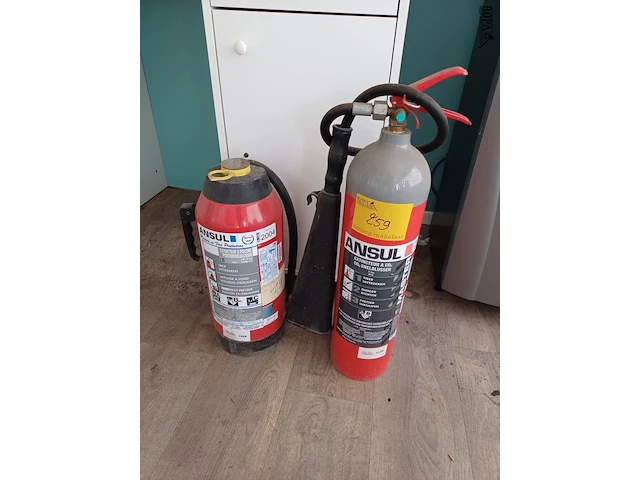 Lot 259 - poederblusser en co2 blusser - afbeelding 1 van  3