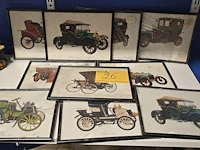 Lot 26 - kaders met diverse auto's tussen 1894 tem 1923 - afbeelding 1 van  5