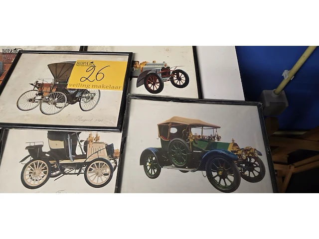 Lot 26 - kaders met diverse auto's tussen 1894 tem 1923 - afbeelding 3 van  5