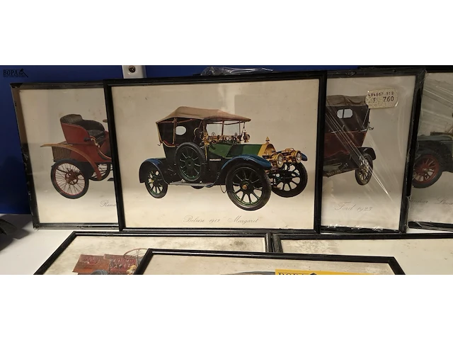 Lot 26 - kaders met diverse auto's tussen 1894 tem 1923 - afbeelding 4 van  5
