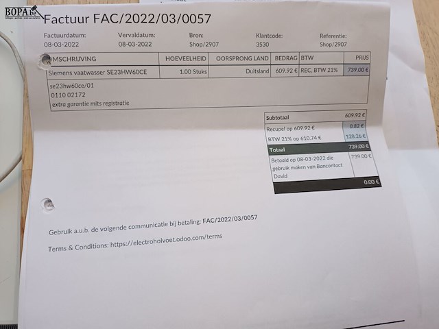 Lot 26 - vaatwasmachine siemens - afbeelding 4 van  4