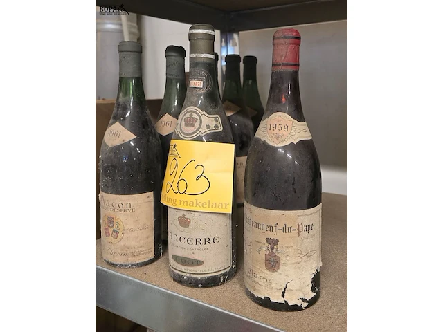 Lot 263 - wijnen uit 1959 en 1961 7 flessen - afbeelding 1 van  4