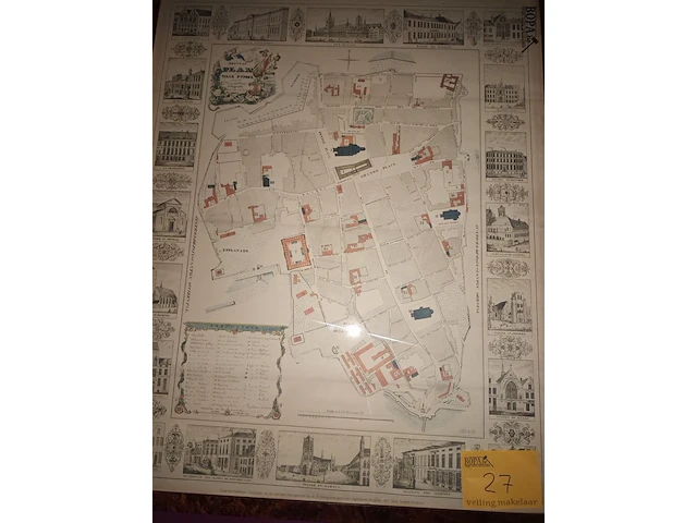 Lot 27 - kader met stadsplan ieper - afbeelding 2 van  4