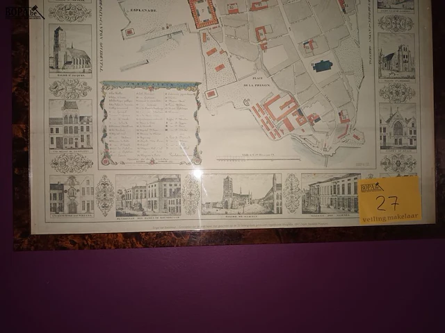 Lot 27 - kader met stadsplan ieper - afbeelding 4 van  4