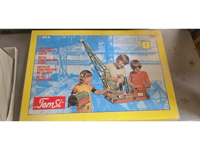 Lot 27 - vintage temsi metalen constructiedoos en doos losse mecano - afbeelding 3 van  5