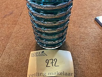 Lot 272 - kristallen vaas groene ringen vsl art deco - afbeelding 1 van  1