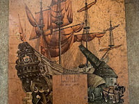 Lot 273 - houten kalenderplankje hamburg-amerika lijn (overzeese bootr - afbeelding 3 van  4