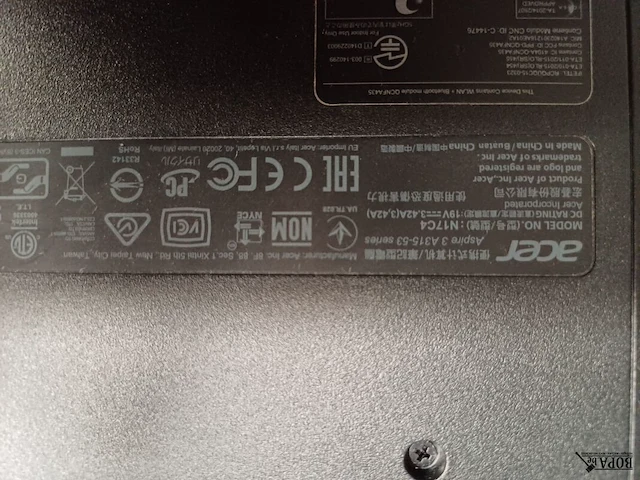 Lot 278 - acer laptop, lader (h) - afbeelding 5 van  5