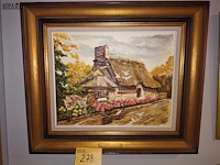 Lot 278 - schilderij landhuis - afbeelding 1 van  3