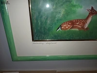 Lot 279 - schilderij herten - afbeelding 2 van  3