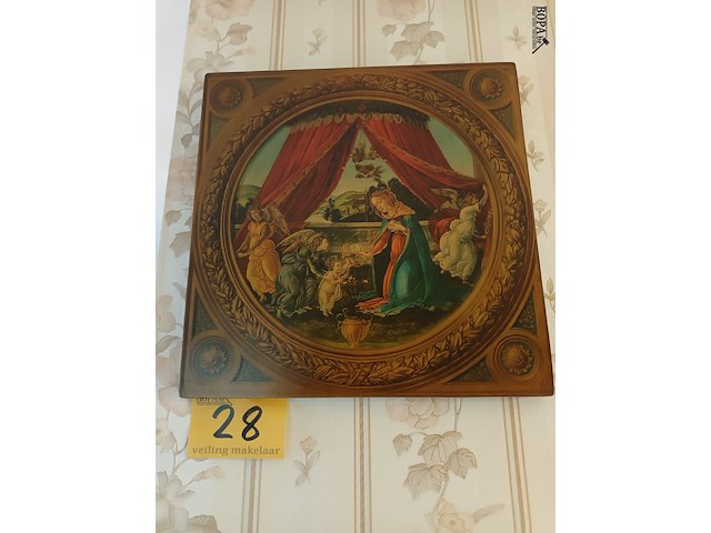 Lot 28 - kader met reproductie - afbeelding 1 van  3