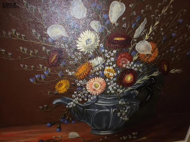 Lot 282 - schilderij bloemen - afbeelding 2 van  3