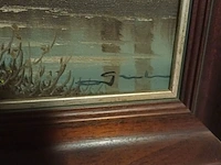 Lot 285 - schilderij hoeve met bruggetje - afbeelding 2 van  3